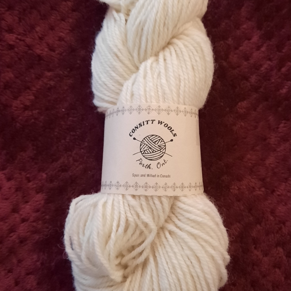 CONSITT WOOLS 2ply Light Worsted 100% WOOL - Spun, Dyed, Milled in CANADA